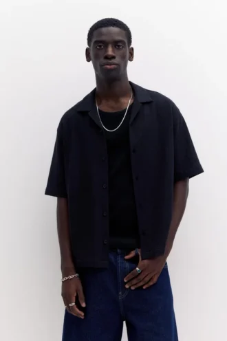 Chemise à manches courtes en tissu éponge