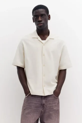 Chemise à manches courtes en tissu éponge