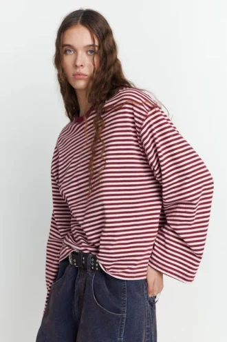 Chemise à manches longues rayée