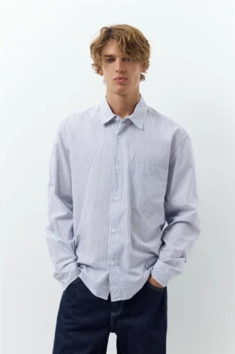 Chemise à manches longues rayée