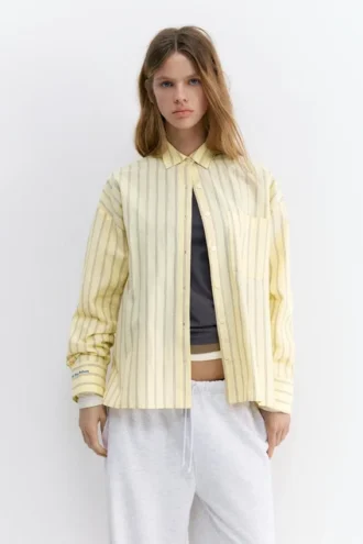 Chemise à rayures jaunes