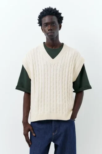 Gilet en maille torsadée