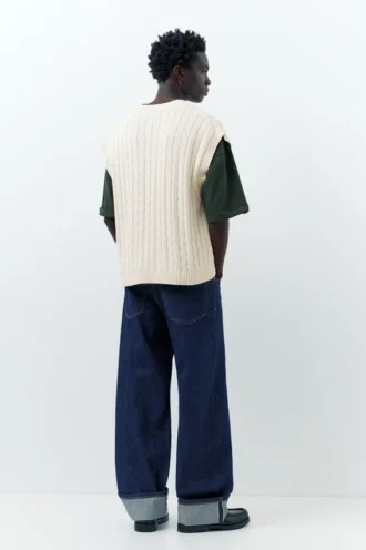 Gilet en maille torsadée