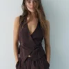 Gilets en mélange de lin rustique Gilets en mélange de lin rustique
