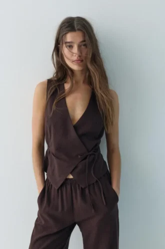 Gilets en mélange de lin rustique Gilets en mélange de lin rustique