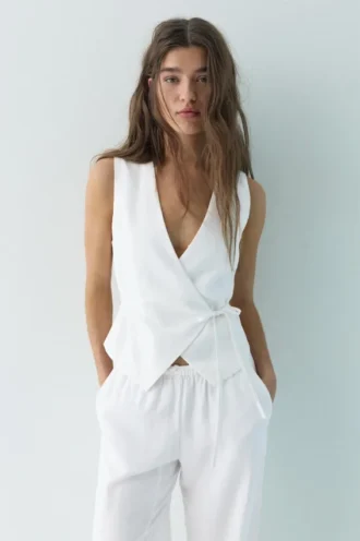 Gilets en mélange de lin rustique Gilets en mélange de lin rustique