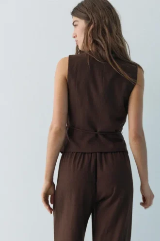 Gilets en mélange de lin rustique Gilets en mélange de lin rustique