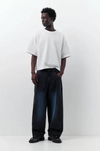Jean baggy décontracté à effet spray