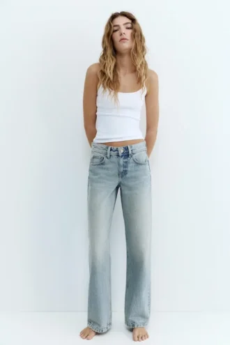 Jean droit taille basse