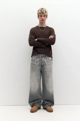 Jean à jambes larges