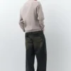 Jean à jambes larges avec ceinture contrastée