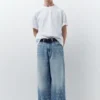 Jean à jambes larges imprimé étoiles