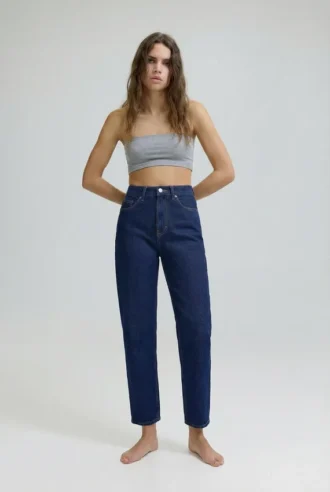 Jean mom taille haute