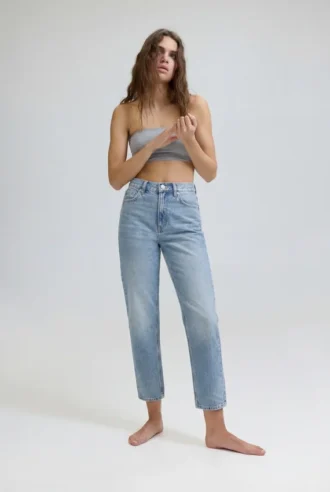 Jean mom taille haute