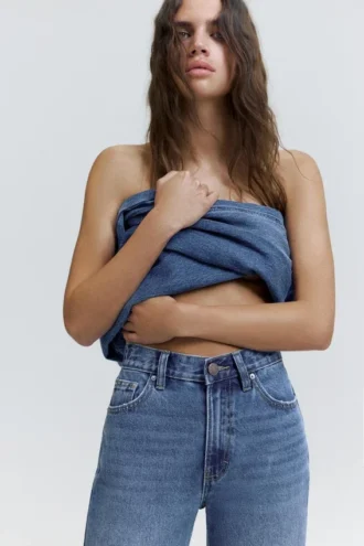 Jean mom taille haute