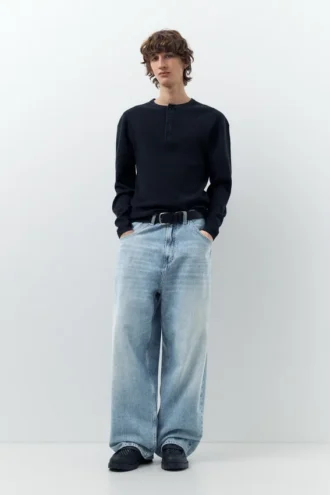 Jean super baggy brodé