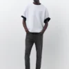 Jeans carotte à éclaboussures de peinture