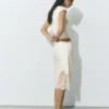 Jupe mi-longue style lingerie