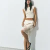 Jupe mi-longue style lingerie