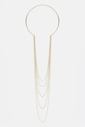 Long collier à chaîne contrastée