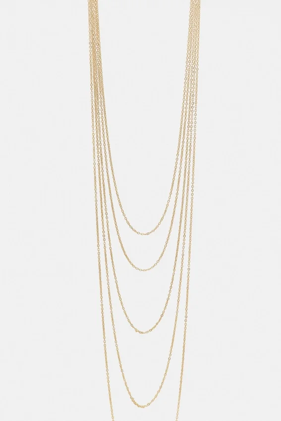 Long collier à chaîne contrastée Long collier à chaîne contrastée