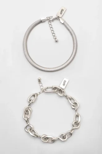 Lot de 2 bracelets à chaîne