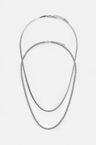 Lot de 2 colliers en acier