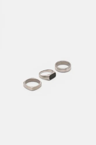 Lot de 3 bagues en acier