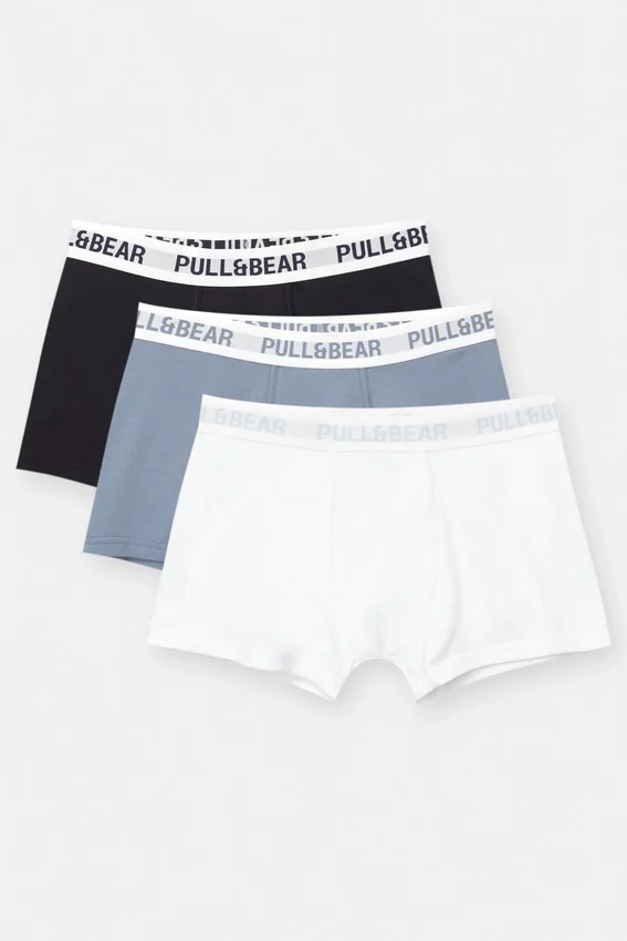 Lot de 3 boxers avec ceinture bleu clair Lot de 3 boxers avec ceinture bleu clair