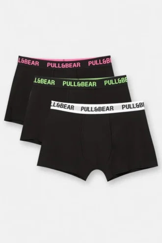 Lot de 3 boxers noirs avec ceinture fluo