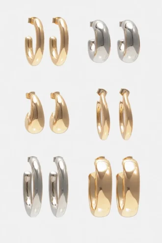 Lot de 6 paires de boucles d&rsquo;oreilles créoles