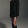 Manteau court ajusté en feutre texturé