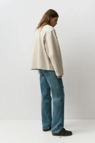 Manteau court à texture feutrée