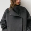 Manteau court à texture feutrée