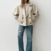 Manteau court à texture feutrée