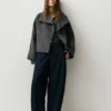 Manteau court à texture feutrée