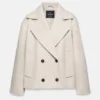 Manteau court à texture feutrée