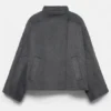 Manteau court à texture feutrée