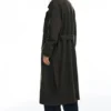 Manteau long à ceinture, texture feutrée