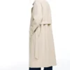 Manteau long à ceinture, texture feutrée