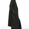 Manteau long à ceinture, texture feutrée