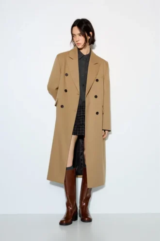Manteau long couleur camel