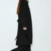 Manteau long en feutre avec ceinture