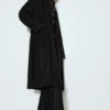Manteau long en feutre avec ceinture