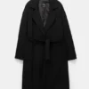 Manteau long en feutre avec ceinture