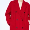 Manteau long rouge doux