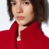 Manteau long rouge doux