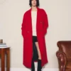 Manteau long rouge doux