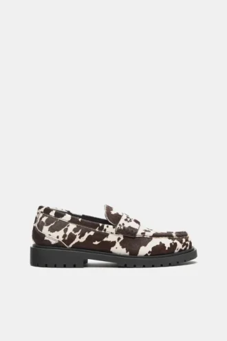 Mocassins en cuir imprimé vache Mocassins en cuir imprimé vache