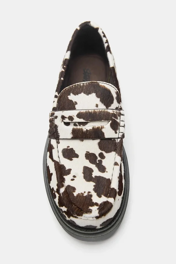 Mocassins en cuir imprimé vache Mocassins en cuir imprimé vache